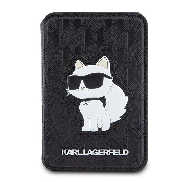 KARL LAGERFELD KLWMSPSAKHCK WALLET CARD SLOT SAFANIANO MONOGRAM CHUPETTE MAGSAFE CZARNY/BLACK