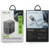 ENERGEA ład. siec. 1xUSB+2xUSB-CPD-PPS-QC 3.0 65W 1A2C adapter 4w1 US/UA/EU/UK szary/gunmetal Travelworld Adapter GaN65W
