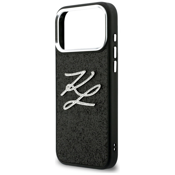 Etui Karl Lagerfeld IML Glitter KL       Diamond Logo do iPhone 17 Pro Max czarny