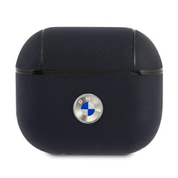 BMW BMA3SSLNA AirPods 3 cover  granatowy/navy Geniune Leather Silver Logo