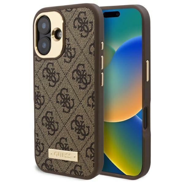 Guess GUHMP16MU4GPRW iPhone 16 Plus 6.7" brązowy/brown hardcase 4G Logo Plate MagSafe