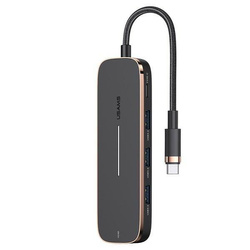 USAMS ADAPTER HUB 3XUSB + USB-C + HDMI CZARNY /BLACK SJ578HUB01 (US-SJ578)