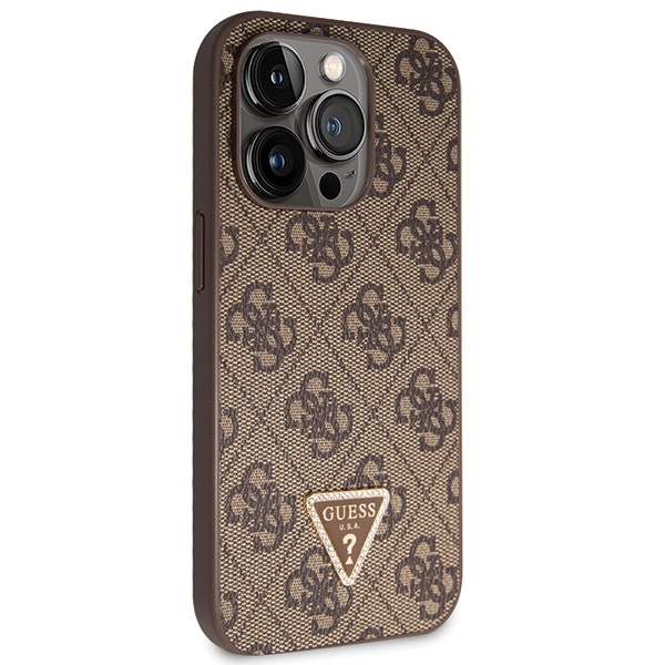 Guess GUHCP14LP4TDSCPW iPhone 14 Pro6.1" brązowy/brown hardcase Crossbody 4G Metal Logo