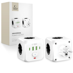 TECH-PROTECT PCL3X4 POWER SOCKET 2 USB & 2 TYPE-C & 3 SOCKET WHITE