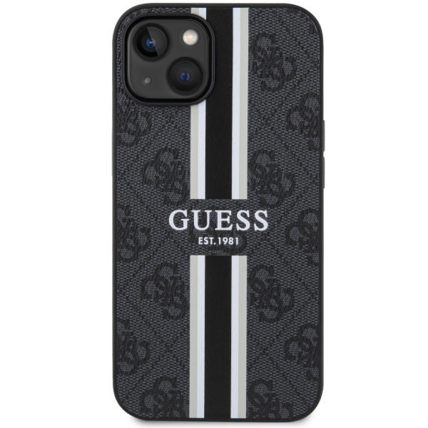 Guess GUHMP14MP4RPSK iPhone 14 Plus / 15 Plus 6.7" czarny/black hardcase 4G Printed Stripes MagSafe