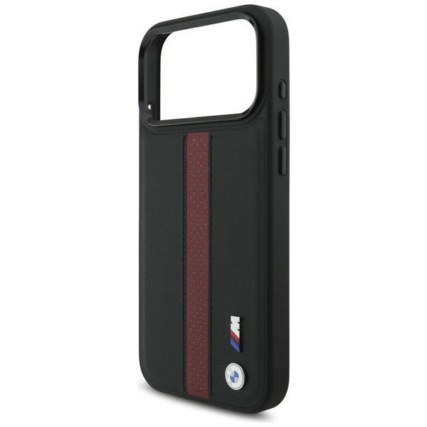Etui BMW M Perforated Stripe Logo        MagSafe do iPhone 17 Pro Max czerwony