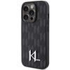 KARL LAGERFELD KLHCP15LPKLPKLK IPHONE 15 PRO 6.1" CZARNY/BLACK HARDCASE LEATHER MONOGRAM HOT STAMP METAL LOGO