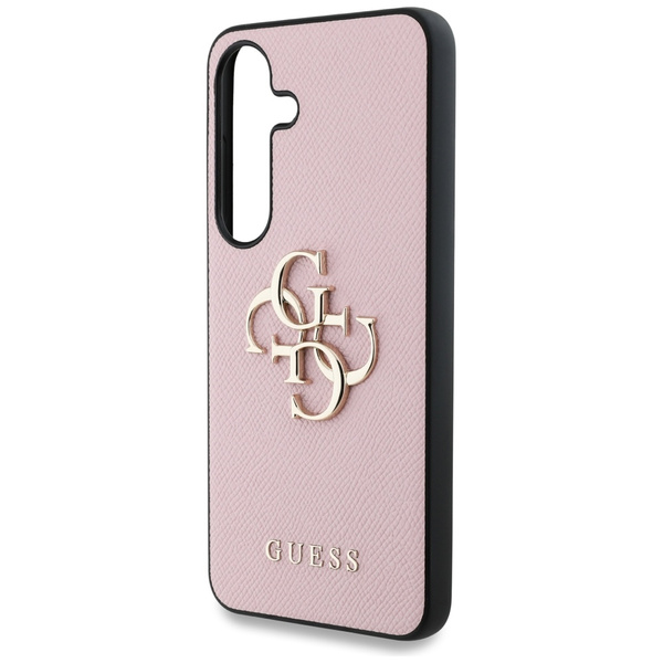 Etui Guess Grained Big 4G Logo Small Classic Logo do Samsung Galaxy S25+ różowy