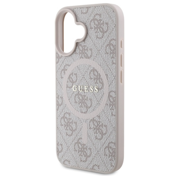 Guess GUHMP16SG4GFRP iPhone 16 6.1" różowy/pink hardcase 4G Ring Classic Logo MagSafe