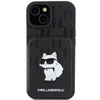 Karl Lagerfeld Saffiano Cardslots and Stand Monogram Choupette case for iPhone 15 - black