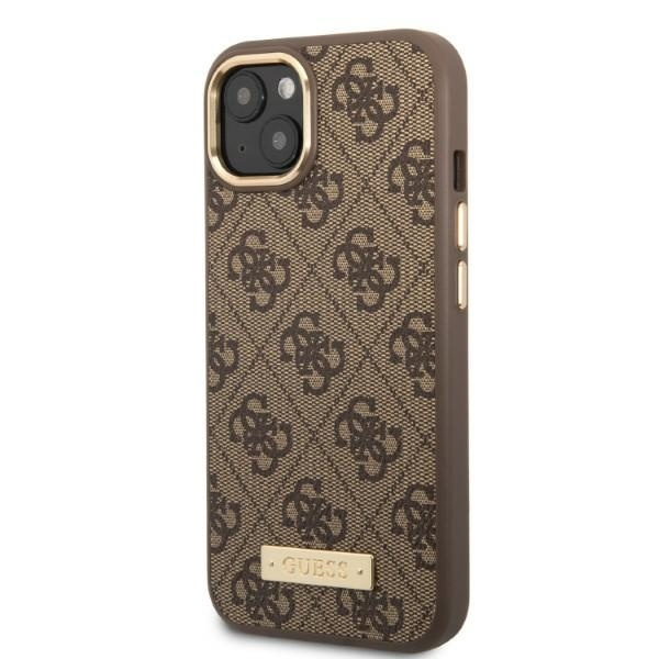 GUESS GUHMP13MU4GPRW IPHONE 13/14/15 6.1 "BROWN / BROWN HARD CASE 4G PLATE MAGSAFE LOGO