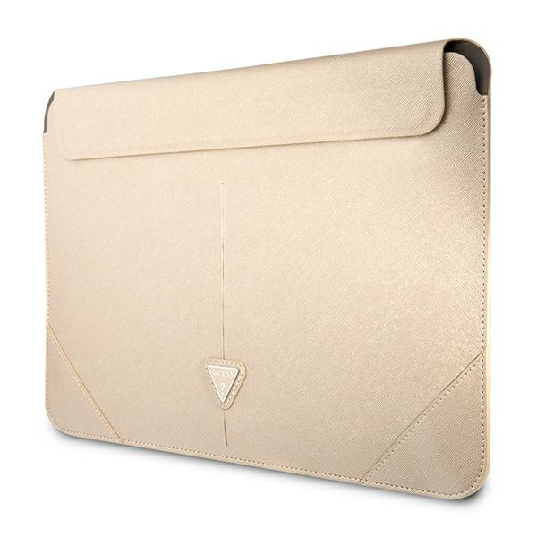 Guess Sleeve GUCS14PSATLE 14" beżowy/beige Saffiano Triangle Logo