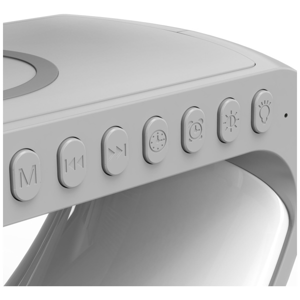 Wielofunkcyjna Lampka G MajesticLine z budzikiem i głośnikiem bluetooth biały