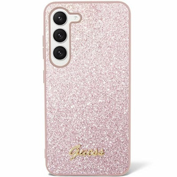 GUESS GUHCS24MHGGSHP S24+ S926 PINK/PINK HARDCASE GLITTER SCRIPT