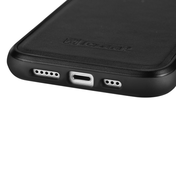iCarer Leather Oil Wax case for iPhone 14 Pro Max leather case black (WMI14220720-BK)