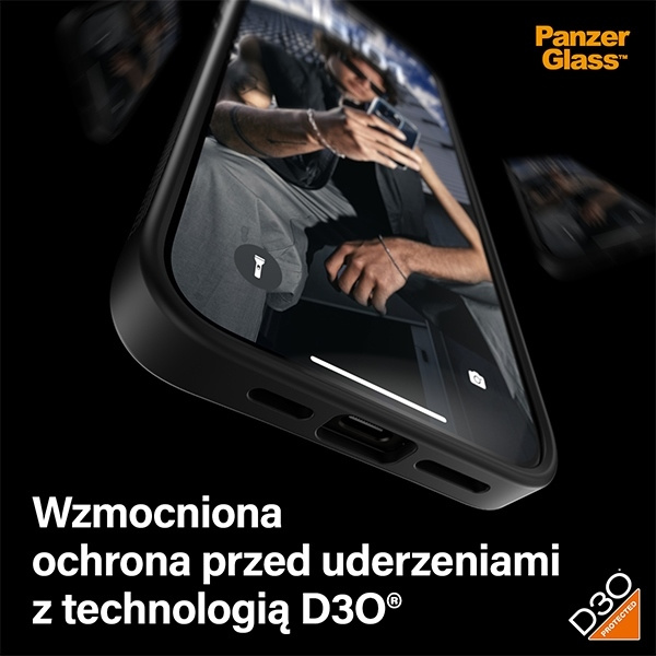 PanzerGlass ClearCase iPhone 15 Pro Max 6.7" D3O 2xMilitary grade czarny/black 1179