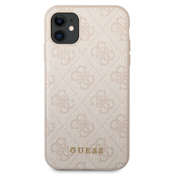 Guess GUHCN61G4GFPI iPhone 11 / Xr 6,1"różowy/pink hard case 4G Metal Gold Logo
