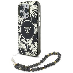 Etui Guess Palm Trees Triangle Pearl     Strap MagSafe do iPhone 16  Pro Max czarny