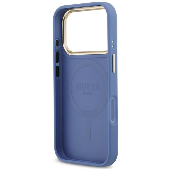 Etui Guess 4G Stripe MagSafe do iPhone   17 Pro niebieski