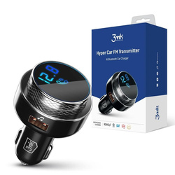 3MK HYPERCAR CHAMER TRANSMITTER FM + CAR CHARGER - 2XUSB -A + 1 TF + BLUETOOTH CARD READER