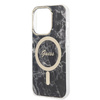 Zestaw Guess GUBPP14LHMEACSK Case+ Charger iPhone 14 Pro 6,1" czarny/black hard case Marble MagSafe