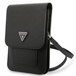 GUESS HANDBAG GUWBSATMBK BLACK/BLACK SAFFIANO TRIANGLE