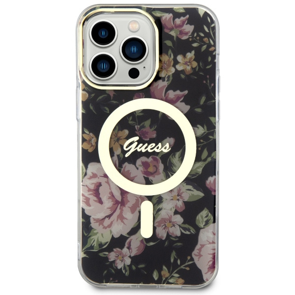 Guess GUHMP14XHCFWSK iPhone 14 Pro Max6.7" czarny/black hardcase Flower MagSafe