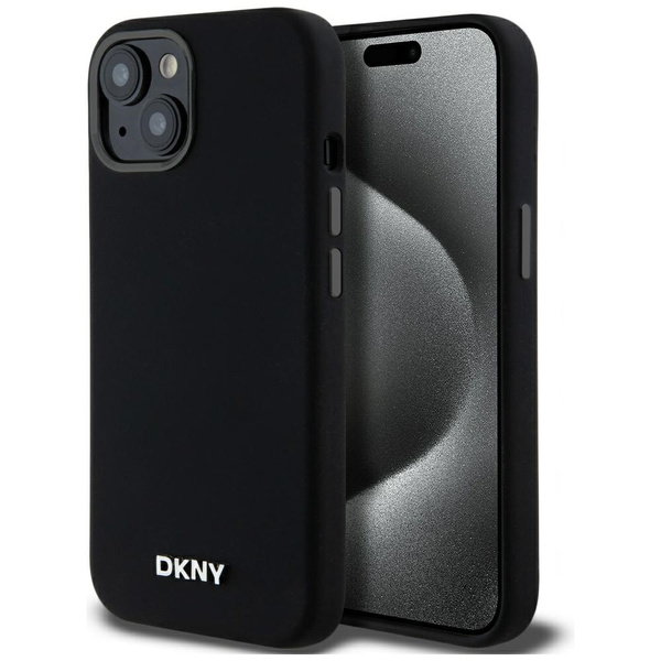 DKNY DKHMP14SSMCHLK iPhone 14 / 15 / 136.1" czarny/black hardcase Liquid Silicone Small Metal Logo MagSafe