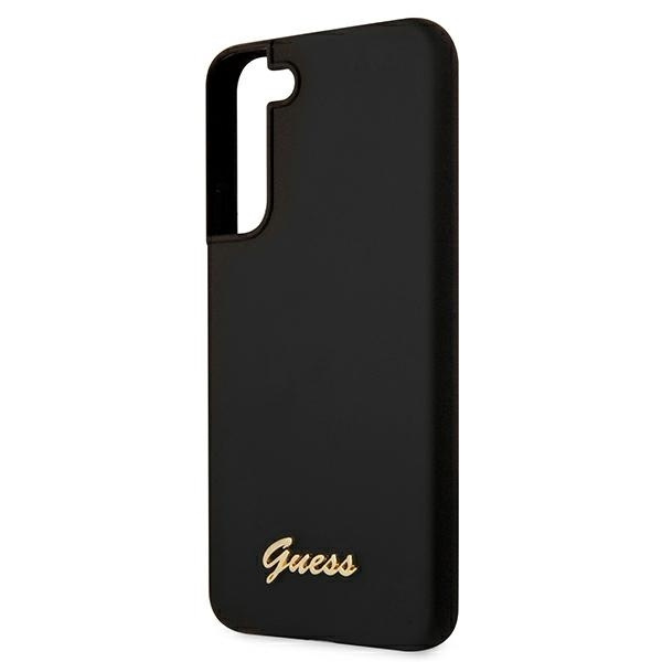 Guess GUHCS22MLSLMGBK S22+ S906 czarny/black hardcase Silicone Script Metal Logo