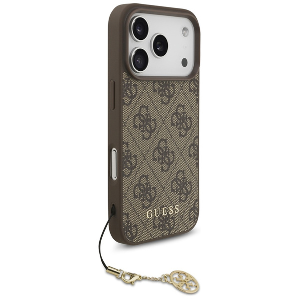 Etui Guess 4G Charms Collection MagSafe  do iPhone 17 Pro brązowy