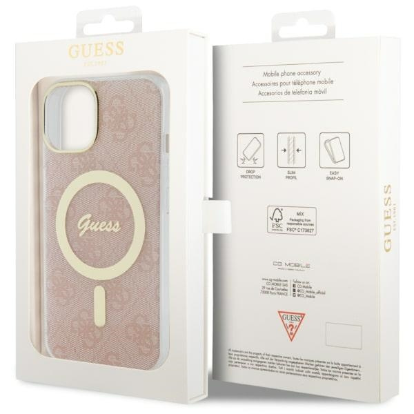 Guess GUHMP14MH4STP iPhone 14 Plus/ 15 Plus 6.7" różowy/pink hardcase 4G MagSafe