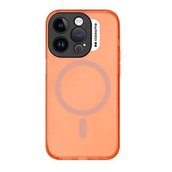 SBS Neon Orange Cover for iPhone 14 Pro, compatible with MagSafe charger