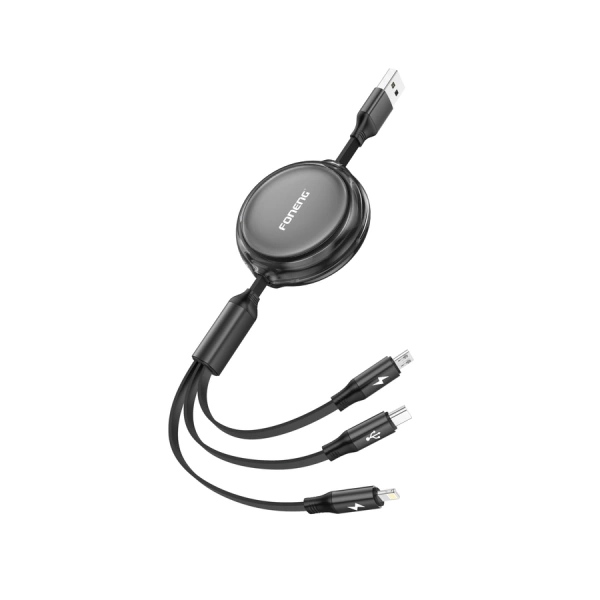 FONENG cable X113 3w1 3A 1.1M Black