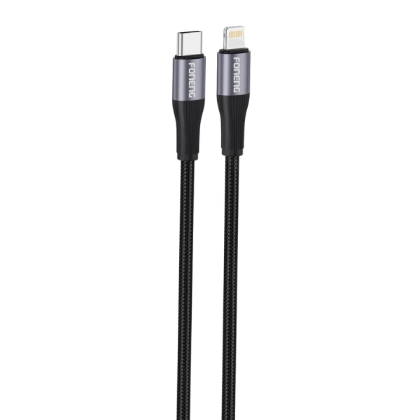 FONENG kabel X112 USB-C - Lightning PD 27W 1M Czarny