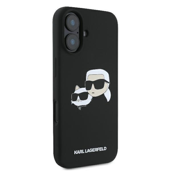 Karl Lagerfeld KLHMP16SSKCHPPLK iPhone 16 6.1" czarny/black hardcase Silicone Double Heads Print MagSafe