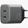 Ładowarka sieciowa Energea Ampcharge     GaN45 2xUSB-C PD/PPS/QC3.0 45W szary