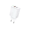 FONENG wall charger EU66 PD 20W 1xUSB-C + 1xUSB QC3.0 + cable USB-C - Lightning White