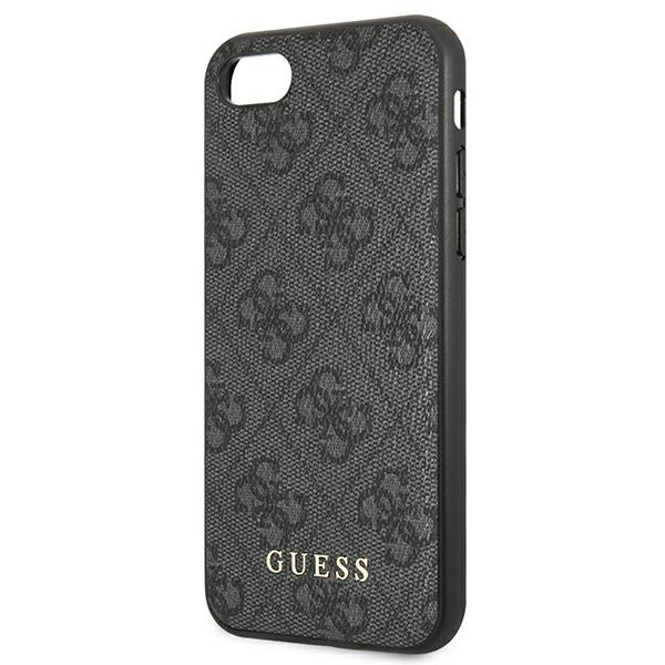 Guess GUHCI8G4GFGR iPhone SE 2022 / 2020/ 7 / 8  szary/grey hard case 4G Metal Gold Logo