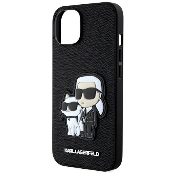 KARL LAGERFELD KLHCP14MSANKCPK IPHONE 14 PLUS / 15 PLUS 6.7 "HARDCASE CZARNY / BLACK SAFFIANO KARL & CHUPETTE