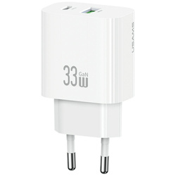 Ładowarka sieciowa USAMS CC317 T65 33W   1xUSB-C 1xUSB-A Fast Charging biały