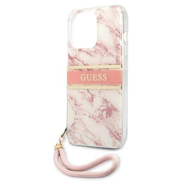 Guess GUHCP13XKMABPI iPhone 13 Pro Max6,7" różowy/pink hardcase Marble Strap Collection