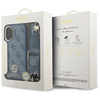 Etui Guess 4G Strass Logo & Big Strap    Metal Buttons MagSafe do iPhone 17 niebieski