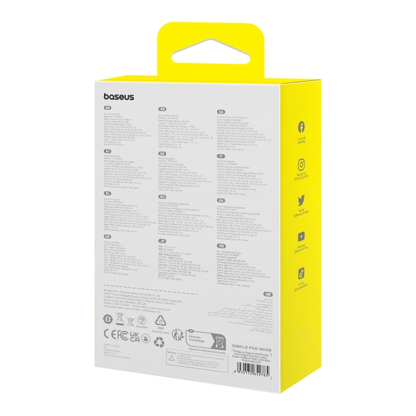 Baseus Magnetic Mini MagSafe 10000mAh 30W powerbank with built-in USB-C cable - black + Baseus Simple Series USB-C - USB-C 60W 0.3m cable