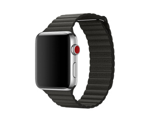 Apple Graphite Leather Band for 44/45/46/49MM Cases - Size M, Original Seal, MQV62ZM/A