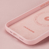 DUX DUCIS GRIT LEATHER CASE FOR IPHONE 14 ELEGANT FAUX LEATHER COVER (MAGSAFE COMPATIBLE) PINK