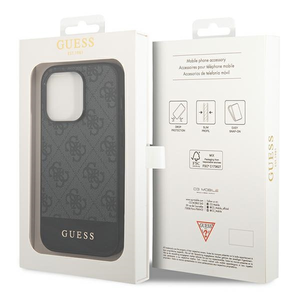 Guess GUHCP14XG4GLGR iPhone 14 Pro Max6,7" szary/grey hard case 4G Stripe Collection