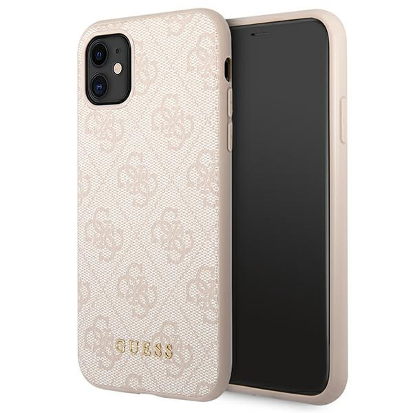 Guess GUHCN61G4GFPI iPhone 11 / Xr 6,1"różowy/pink hard case 4G Metal Gold Logo