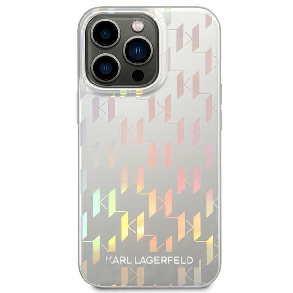 KARL LAGERFELD KLHCP14XLGMMSV3 IPHONE 14 PRO MAX 6,7" HARDCASE SREBRNY/SILVER MONOGRAM IRIDESCENT