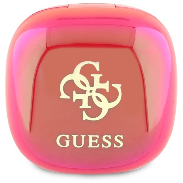 Guess słuchawki Bluetooth GUTWSJ144ESF   TWS + stacja dokująca fuksja/fuschia Iridescent 4G Printed Logo