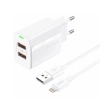 FONENG wall charger EU63 2.4A 12W 2xUSB + cable Lightning White